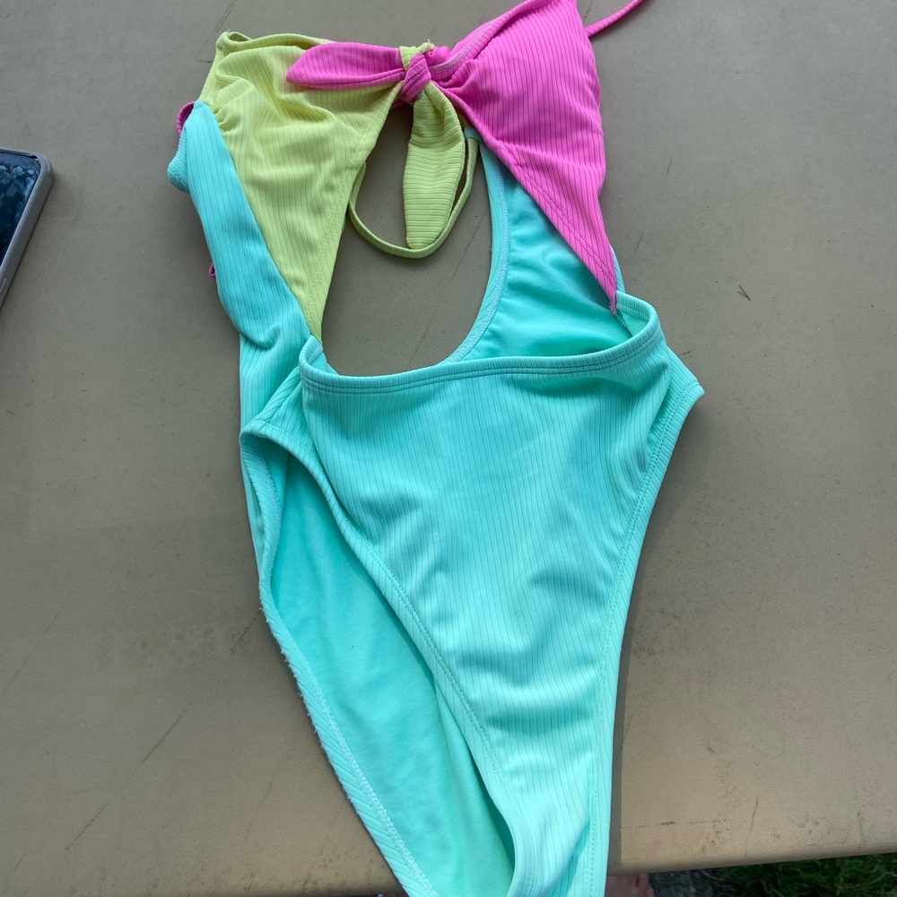 One piece cut out bikini